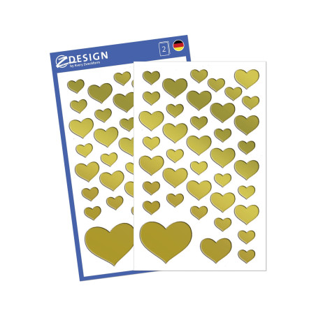 Autocollant décoratif 4400, Avery Zweckform Matériau spécifique Herzen gold