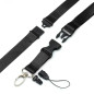 Cordons Noir Tour de Cou plats amovibles avec boucle Lanière Breakaway anti-étouffement clip en métal et boucle pour badge d'ide Cordons Noir Tour de Cou plats amovibles avec boucle Lanière Breakaway anti-étouffement clip en métal et boucle pour badge d'ide