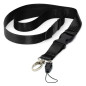 Cordons Noir Tour de Cou plats amovibles avec boucle Lanière Breakaway anti-étouffement clip en métal et boucle pour badge d'ide Cordons Noir Tour de Cou plats amovibles avec boucle Lanière Breakaway anti-étouffement clip en métal et boucle pour badge d'ide