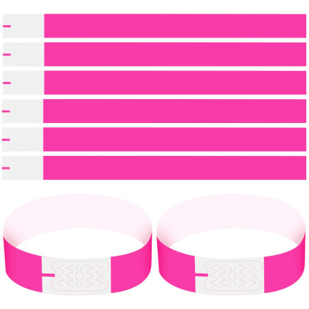 Catime TY001 100 pièces Bracelets d‘identification, Étanche Indéchirable Tyvek en Sécurité avec Fermeture Adhésive, Imprimables