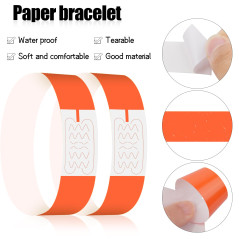 Catime TY001 100 pièces Bracelets d‘identification, Étanche Indéchirable Tyvek en Sécurité avec Fermeture Adhésive, Imprimables 