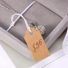 aupawdy 500pcs etiquette avec ficelle etiquette bijoux etiquette étiquettes de Prix étiquettes kraft pour Vêtement de Bijoux mar