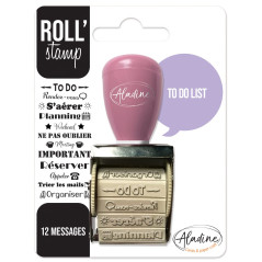 Aladine - Roll' Stamp To Do List - Tampon à Molette - 12 Messages à Tamponner Partout - Idéal pour Bullet Journal, Scrapbooking