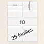 Printation Étiquettes Autocollantes 105 x 57 mm, 250 Étiquettes à Imprimer, 100 Feuilles de Papier Autocollant Imprimante A4, Bl