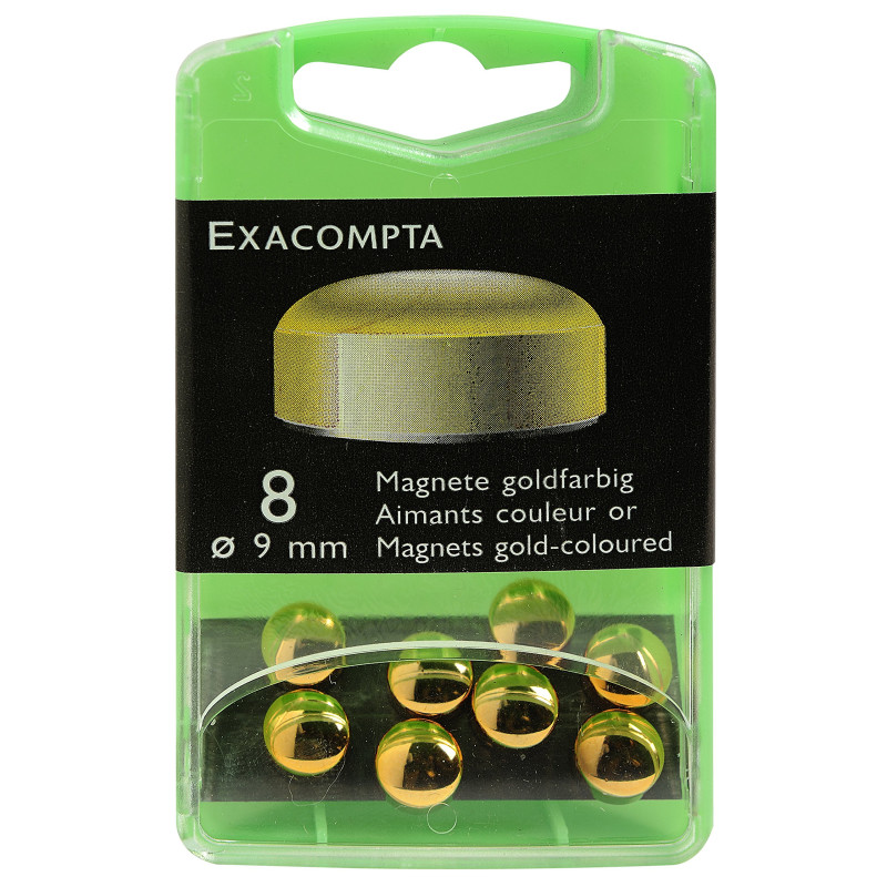 EXACOMPTA BTE 8 AIMANTS Diam 9mm OR