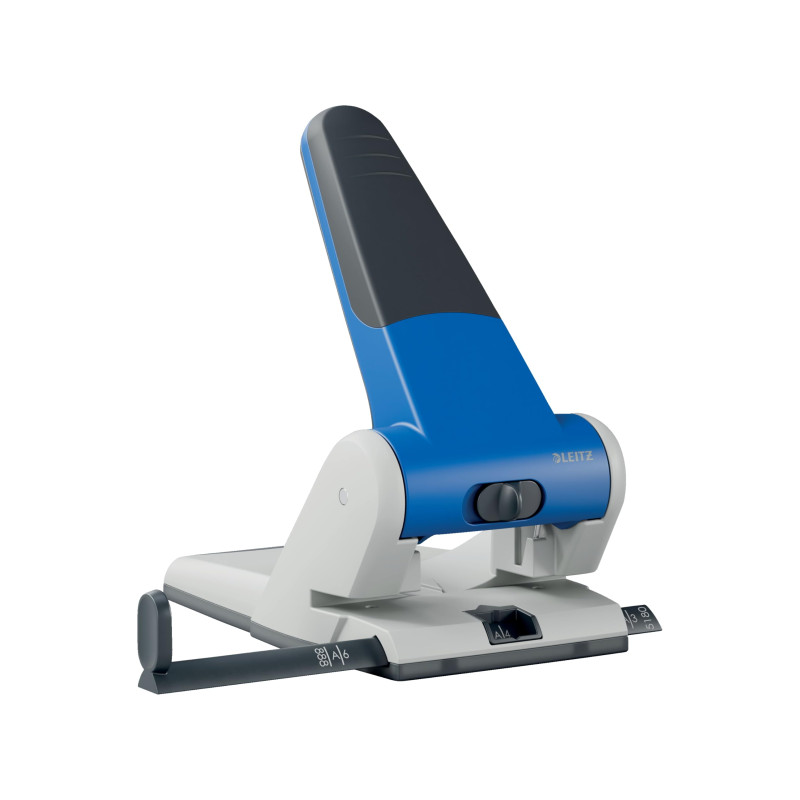 Leitz Perforatrice Gros Travaux & Sans Effort, Capacité 65 Feuilles, Bleu, Métal, Réglette de Guidage avec Repères, Heavy Duty, Leitz Perforatrice Gros Travaux & Sans Effort, Capacité 65 Feuilles, Bleu, Métal, Réglette de Guidage avec Repères, Heavy Duty,