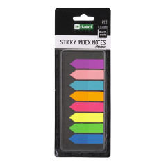 D.RECT marque-pages PET autocollants avec règle | 12x45 mm 8x25 marqueurs de page | multicolores | Feuillets Autocollants Coloré