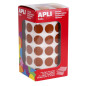 Apli 11486 - Gommettes Rondes en rouleau - Couleur : Marron - Dimension : 15 mm. Apli 11486 - Gommettes Rondes en rouleau - Couleur : Marron - Dimension : 15 mm.