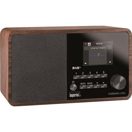 Imperial Dabman i150 | Radio Internet, Dab+ et FM | Écran Couleur 2,8″ | Lecture USB | Wi-FI intégré | Bois Clair
