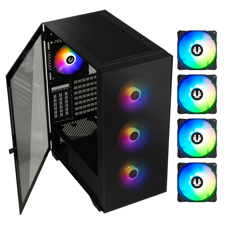 Boitier PC Moyen Tour BitFenix Flow (Noir) ARGB Boitier PC Moyen Tour BitFenix Flow (Noir) ARGB
