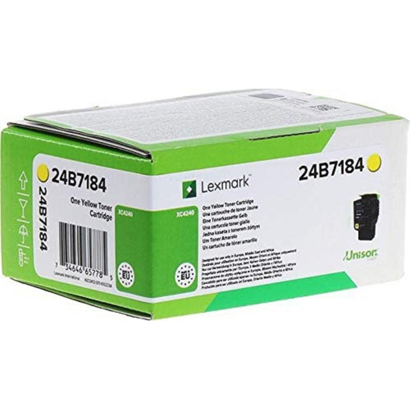 Lexmark 24B7184 Cartouche de Toner 1 pièce(s) Original Jaune Lexmark 24B7184 Cartouche de Toner 1 pièce(s) Original Jaune