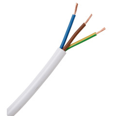 Kopp 151610846 Tuyau conducteur H03 VV-F Blanc 3 x 0,75 mm² x 10 m