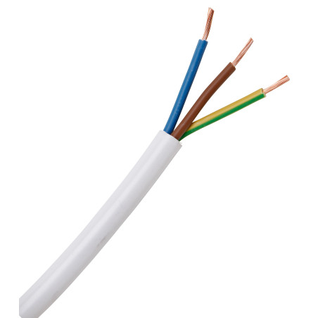 Kopp 151610846 Tuyau conducteur H03 VV-F Blanc 3 x 0,75 mm² x 10 m