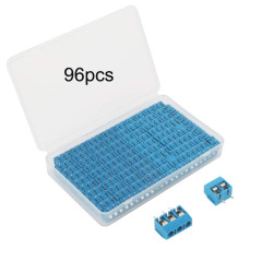 GTIWUNG 96 Pièces PCB Bornier à Vis, 2 Broches(Pin) et 3 Broches(Pin) Bornier à Souder Bleu 5mm, 300V 10A PCB Vis Connecteur