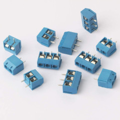 GTIWUNG 96 Pièces PCB Bornier à Vis, 2 Broches(Pin) et 3 Broches(Pin) Bornier à Souder Bleu 5mm, 300V 10A PCB Vis Connecteur
