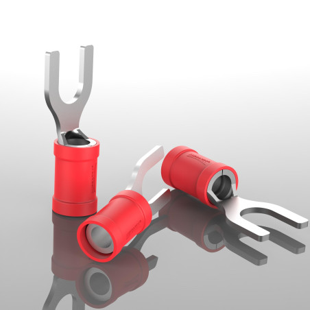 AUPROTEC Fourche 0,5-6,0 mm² Ø du trou M3 - M8 En partie isolé PVC SV Connecteur de câble en cuivre étamé