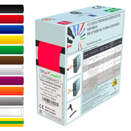 MarketConnect® Gaine Thermorétractable Ø 1,6 mm, L 15mt • ROUGE • MINIBOX 2:1 STANDARD