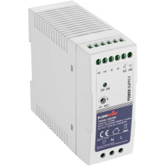 Poppstar Alimentation pour rail DIN ultra-mince 24V DC 2,5 A 60 W (bloc d'alimentation pour rail DIN 24V 2,5A / transformateur p
