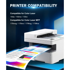 HALLOLUX 117A Cartouches de Toner Compatible pour HP 117A pour Color Laser MFP 178nw 179fnw 150nw 150a 178nwg 179fwg W2070A W207