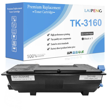 Cartouche de Toner Noir Compatible Kyocera TK3160 TK-3160 avec Puce pour imprimante Laser Kyocera ECOSYS P3145dn M3145dn M3145id