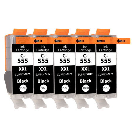 Supply Guy 5 Cartouches d'encre Compatible avec Canon PGI-555 PGBK Noir pour Pixma IX6800 Series IX6820 IX6850 MX720 Series MX72