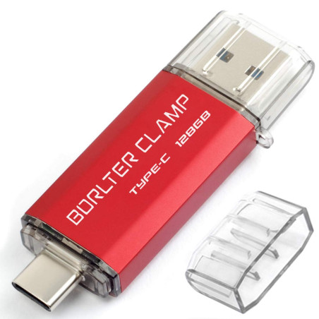 Clé USB 128 Go, Dual Port OTG USB 3.0 Mémoire Stick Aves Type C Port, U Disque Compatible pour Smartphone Android, Tablette et O