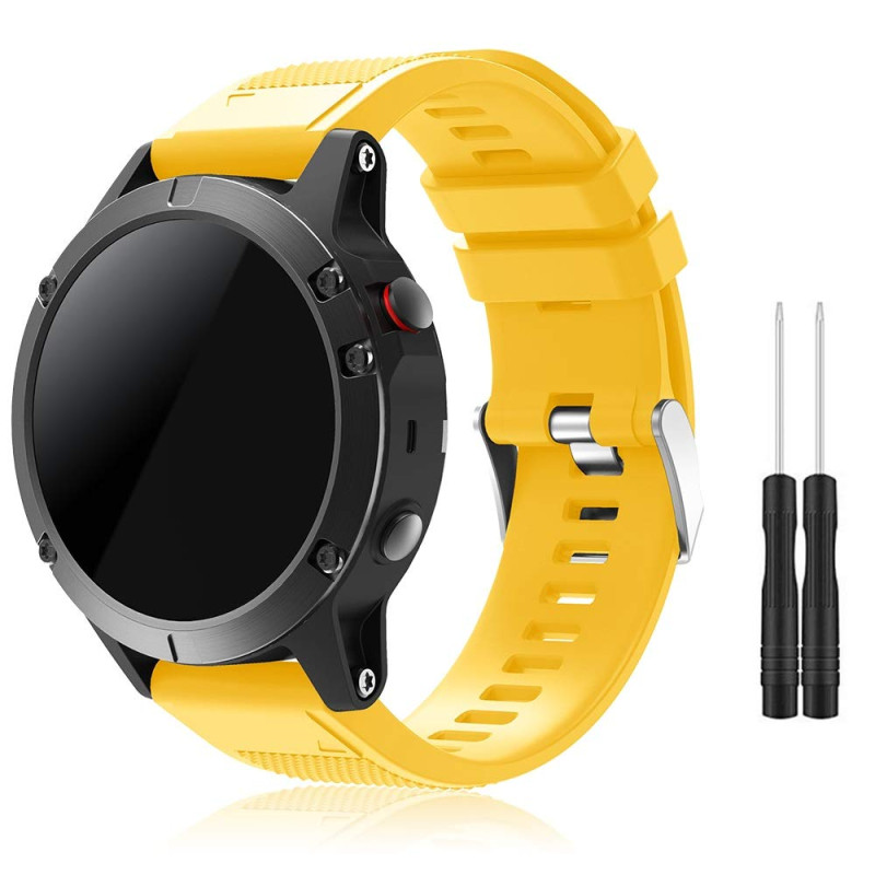 TOPsic Bracelet Fenix 5/Fenix 5 Plus, Bracelet de Montre 22mm Bande Remplacement en Silicone pour Fenix 5/5 Plus/Fenix 6/6 Pro/F