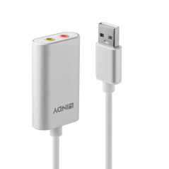 LINDY 42926 Convertisseur USB Type A vers Audio - argent