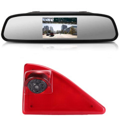 4.3" Pouces HD Rétroviseur Moniteur + HD Vision Nocturne IR Feu de Freinage Caméra de Recul pour Opel Vauxhall Movano ab 2010/Re