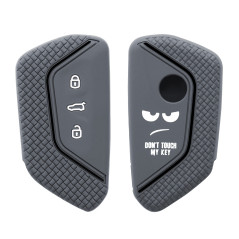 kwmobile Coque clé de Voiture Compatible avec VW Golf 8 3-Bouton Accessoire clé Voiture - Protection étui Souple en Silicone - B