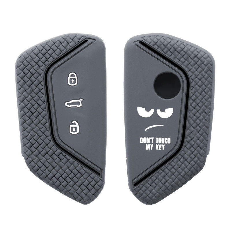 kwmobile Coque clé de Voiture Compatible avec VW Golf 8 3-Bouton Accessoire clé Voiture - Protection étui Souple en Silicone - B