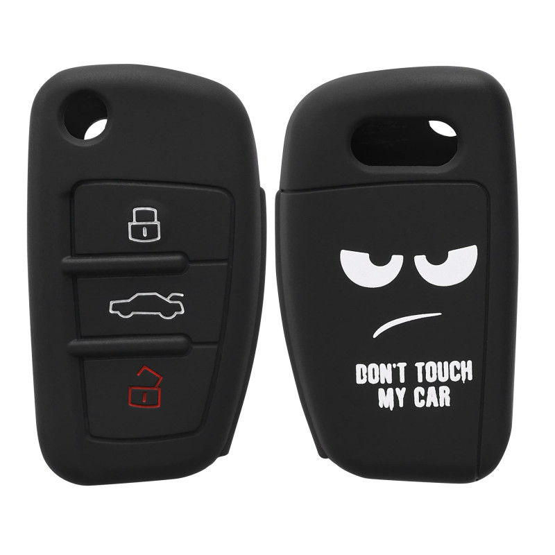 kwmobile Coque clé de Voiture Compatible avec Audi Clé 3-Touches Accessoire clé Voiture - Protection étui Souple en Silicone - B