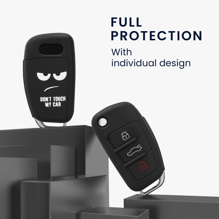 kwmobile Coque clé de Voiture Compatible avec Audi Clé 3-Touches Accessoire clé Voiture - Protection étui Souple en Silicone - B