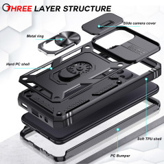 LeYi Coque pour Samsung A23 5G Antichoc Protection de la Caméra: 2 Verre Trempé,Samsung A23 4G et Anneau Support, PC Dur Anti-Ch