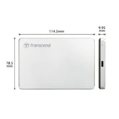 Transcend StoreJet 25C3S Disque dur portable 2TB USB Type-C 3.1 Gen 1 Argent - TS2TSJ25C3S