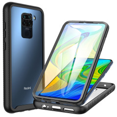 CENHUFO Coque Xiaomi Redmi Note 9, Antichoc Housse avec Protection d'écran, 360° Protégé Téléphone Etui Double Face Bumper Trans