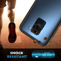 CENHUFO Coque Xiaomi Redmi Note 9, Antichoc Housse avec Protection d'écran, 360° Protégé Téléphone Etui Double Face Bumper Trans