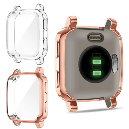 Niboow Coque [2 Pièces] Compatible avec Garmin Venu Sq/Music, Protection D'écran Cadre Totale Anti-Rayure, Couverture Complète D