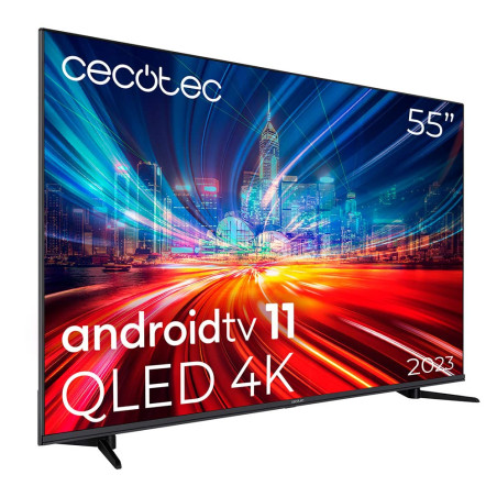 Cecotec TV QLED 55” Smart TV V1+ Series VQU11055+S, 4K UHD, Android 11, Frameless, MEMC, Dolby Vision y Atmos, HDR10, Wide Color