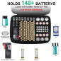 Boîte de Rangement Batterie, ENSOBO Organisateur de Stockage avec Capacité pour 148 Piles AA AAA C D 9V - Testeur de Batterie BT Boîte de Rangement Batterie, ENSOBO Organisateur de Stockage avec Capacité pour 148 Piles AA AAA C D 9V - Testeur de Batterie BT