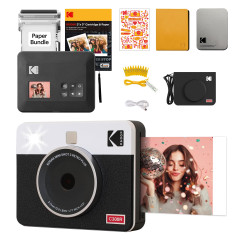 KODAK Mini Shot 3 Retro 4Pass Appareil Photo Instantané et Imprimante Photo Portable 7,6x7,6 cm + Paquet Cadeau avec 68 feuilles