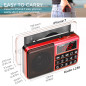 PRUNUS J-429 Petite Radio Portable Rechargeable avec Haut-parleur FM/AM(MW)/SW/USB/Micro-SD/MP3. Mini Radio fm portable avec Gro PRUNUS J-429 Petite Radio Portable Rechargeable avec Haut-parleur FM/AM(MW)/SW/USB/Micro-SD/MP3. Mini Radio fm portable avec Gro
