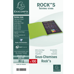 EXACOMPTA Paquet de 100 sous-chemises Rock's en carte 80 g, coloris clémentine