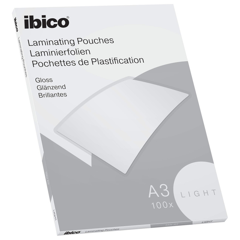 Ibico Basics Pochettes de Plastification A3, Epaisseur Light, Haute Protection et Durabilité des Documents, Paquet de 100, Finit Ibico Basics Pochettes de Plastification A3, Epaisseur Light, Haute Protection et Durabilité des Documents, Paquet de 100, Finit