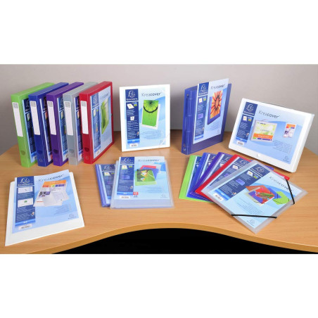 Exacompta - Réf. 58109E - 1 Protège-documents personnalisable Kreacover Chromaline - 10 pochettes cristal lisse - 20 vues - pour