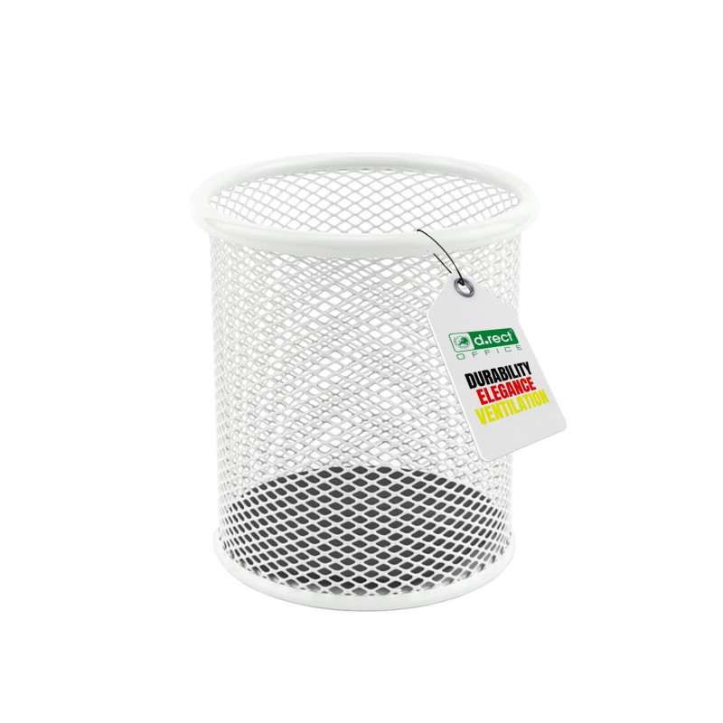 LEVIATAN Pot à Crayons en Métal – Porte-Stylo Rond Ø91 mm – Organiseur de Bureau et Maison – Filet Métallique avec Base Antidéra LEVIATAN Pot à Crayons en Métal – Porte-Stylo Rond Ø91 mm – Organiseur de Bureau et Maison – Filet Métallique avec Base Antidéra