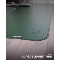 MYMIND® Sous-mains Set de 2 Vert 80x40 - Qualité supérieure avec tapis de souris supplémentaire - Liège naturel écologique - Sou
