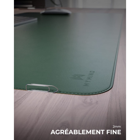 MYMIND® Sous-mains Set de 2 Vert 80x40 - Qualité supérieure avec tapis de souris supplémentaire - Liège naturel écologique - Sou