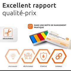 ECENCE Lot de 75 étiquettes magnétiques réutilisables effaçables à Sec pour Tableau Blanc, réfrigérateur, casier, Salle de Class
