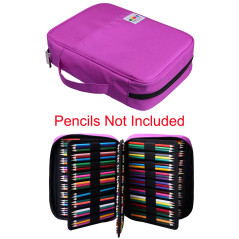 BOMKEE Trousse à Crayons colorée 220 Slots Portable Dessiner Peindre Pochette Sac de Rangement étanche Multicouche pour stylos A
